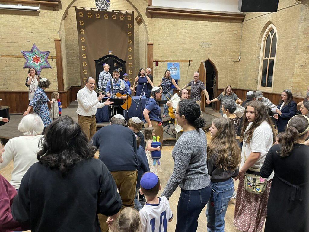 A congregation taking part together